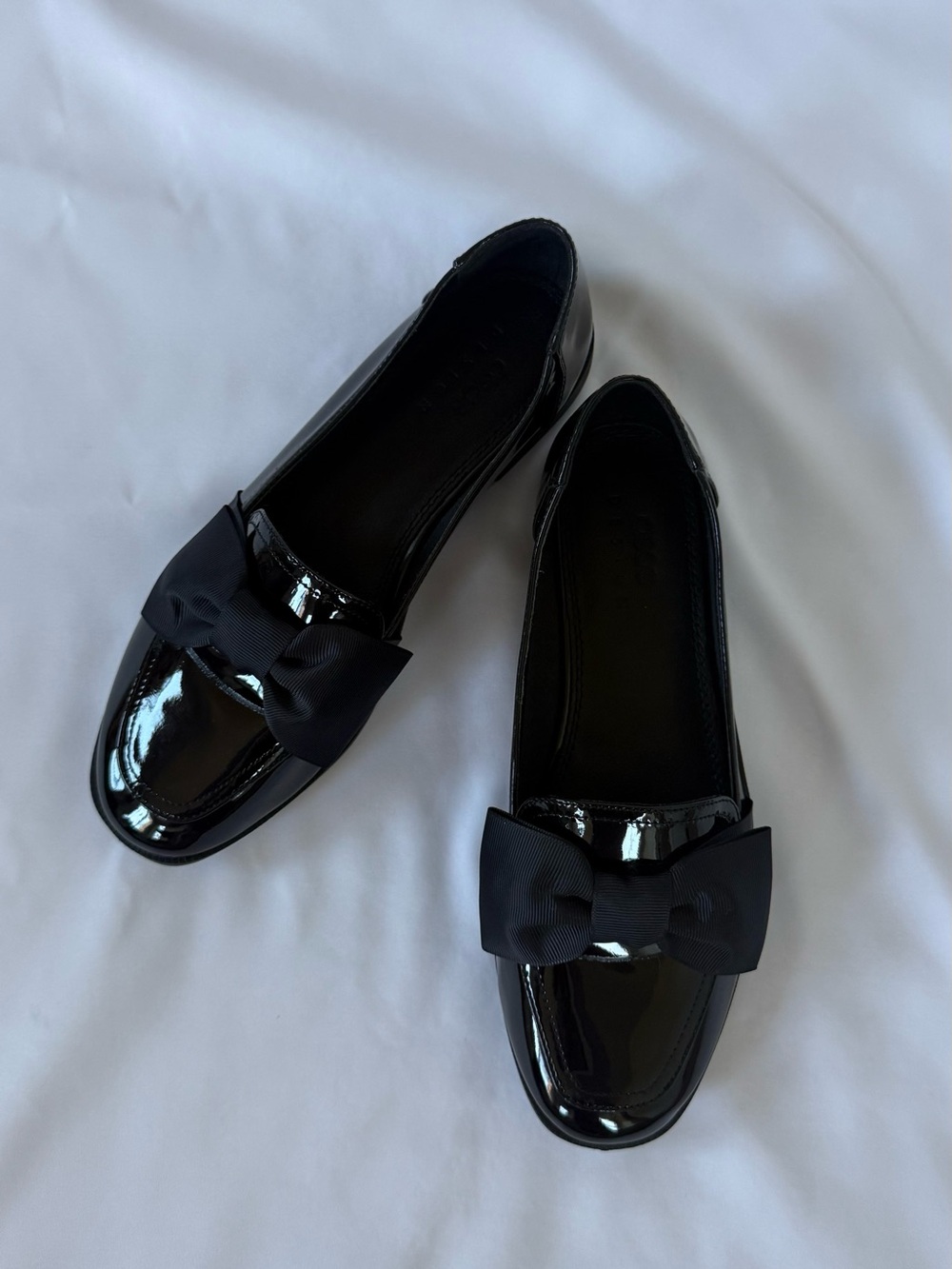 ASOS Black Patent Bow Loafers